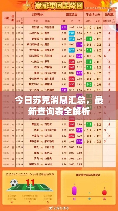 今日苏克消息汇总,最新查询表全解析